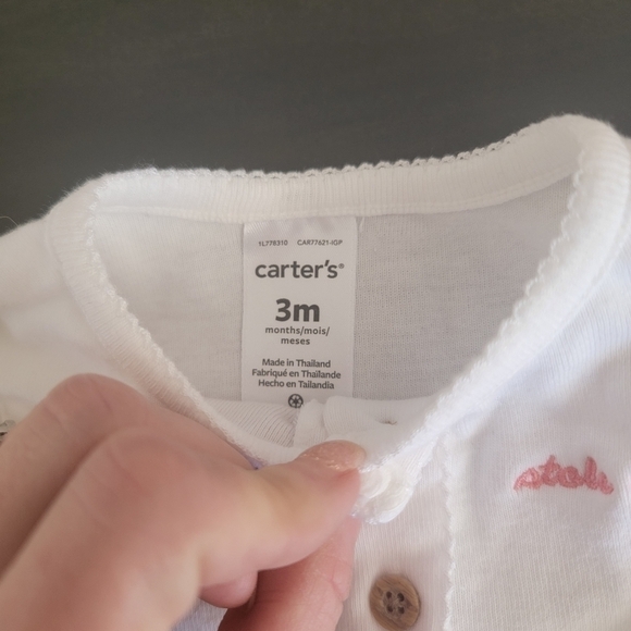Carter's Infant Girl 4 Piece Bundle Pink White Jacket Onesie Pants Cap Size 3mo - Picture 5 of 11